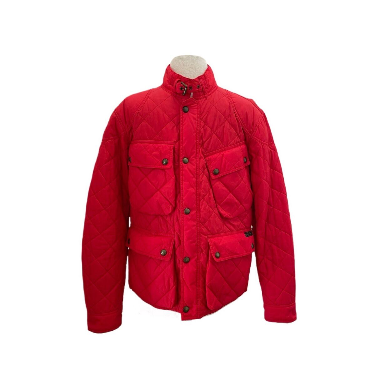 Polo Ralph Lauren Red Waxed Diamond Quilted Military Moto Biker polo-ralph-lauren-red-waxed-diamond-quilted-military-moto-biker